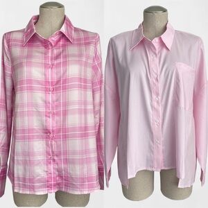Bundle of 2 Pink Button-Up Shirts - Size L
